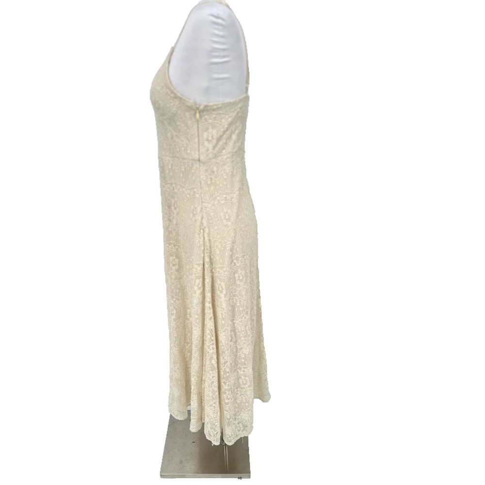 Zara Cream Lace Midi Slip Dress Size L Romantic Fairy Feminine Boho Wedding - Picture 4 of 11